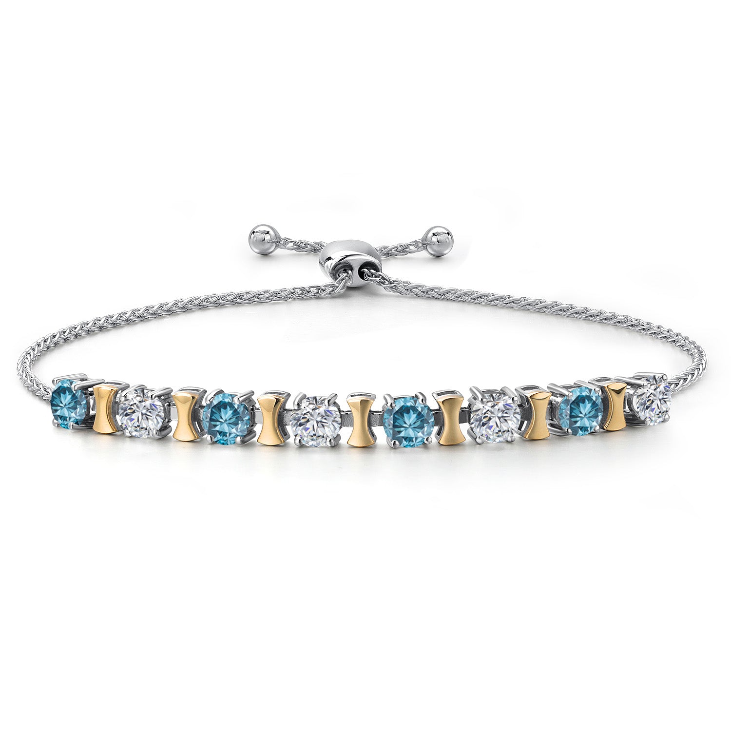 Bracelet in 925 Sterling Silver and 10K Yellow Gold
