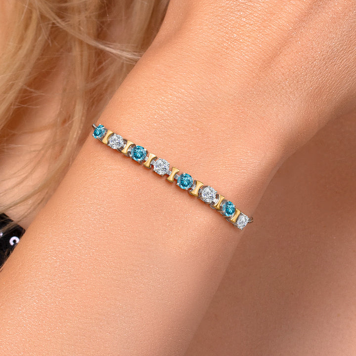 Bracelet in 925 Sterling Silver and 10K Yellow Gold