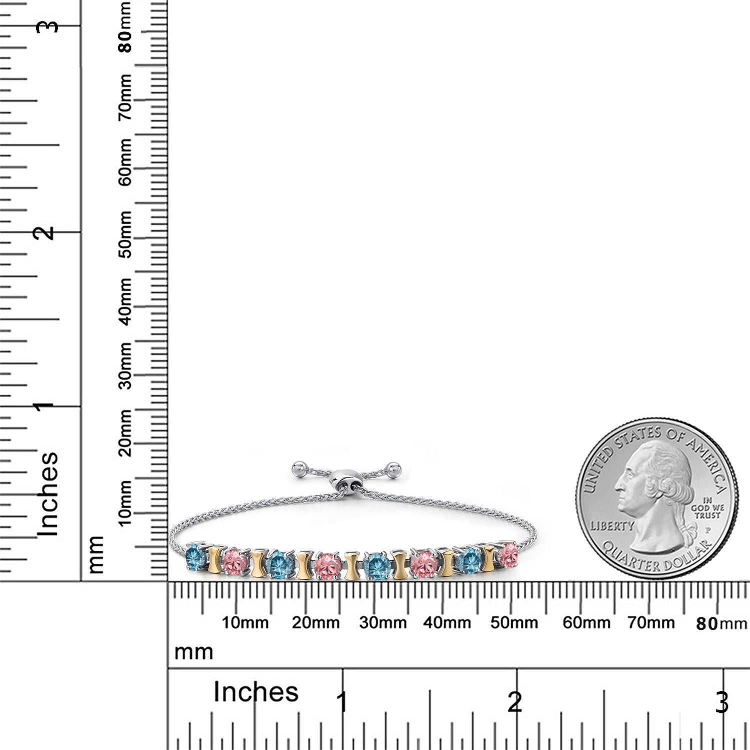 Bracelet in 925 Sterling Silver and 10K Yellow Gold