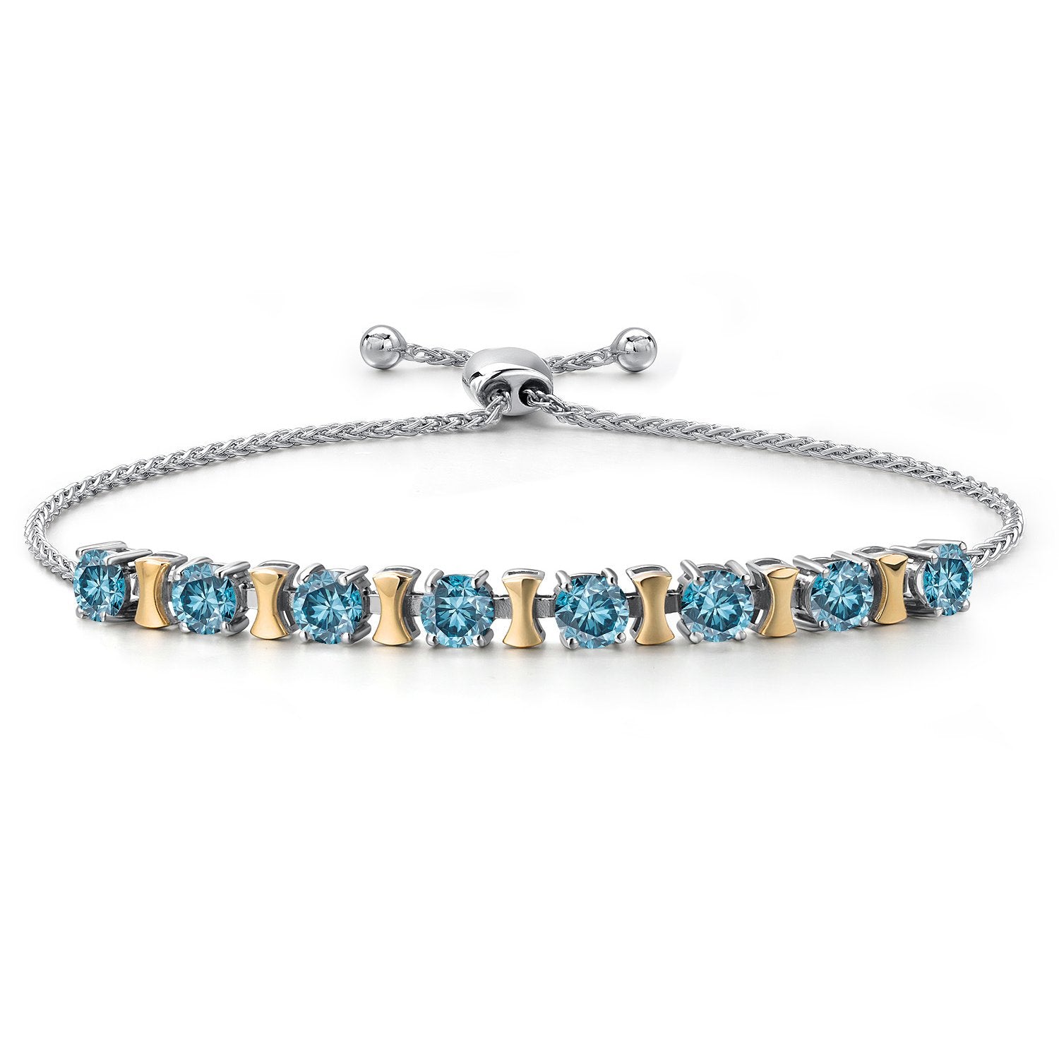 Bracelet in 925 Sterling Silver and 10K Yellow Gold