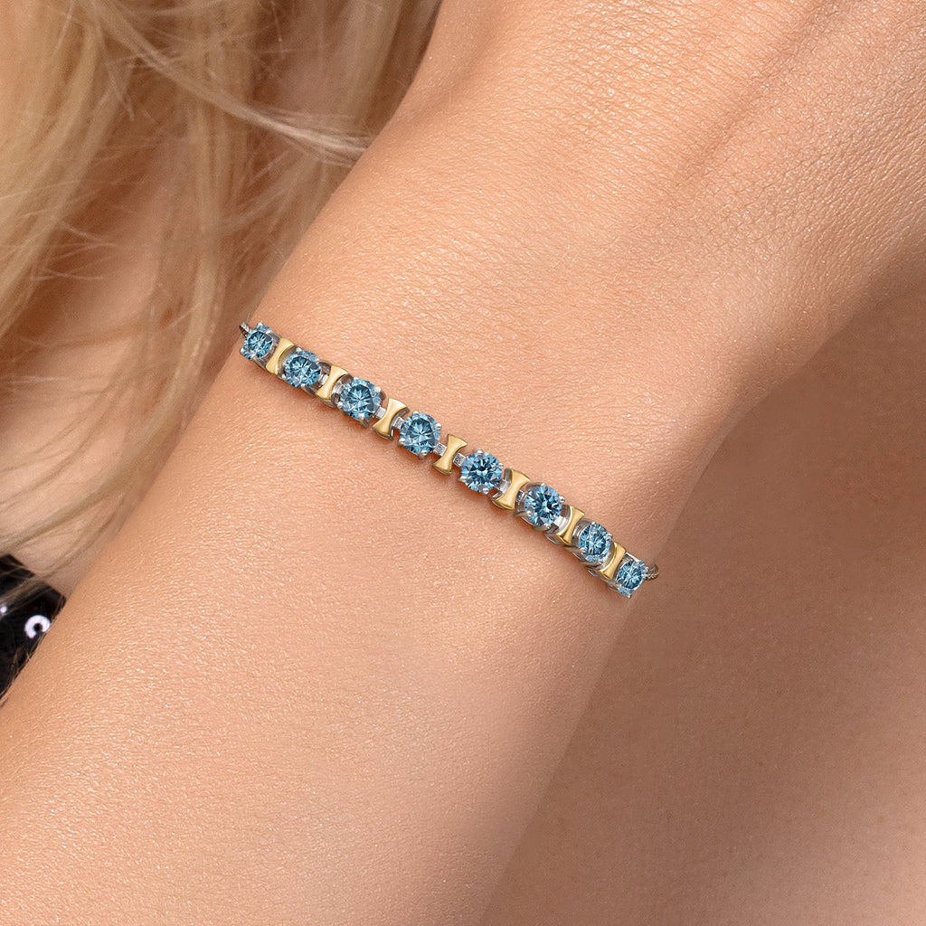 Bracelet in 925 Sterling Silver and 10K Yellow Gold