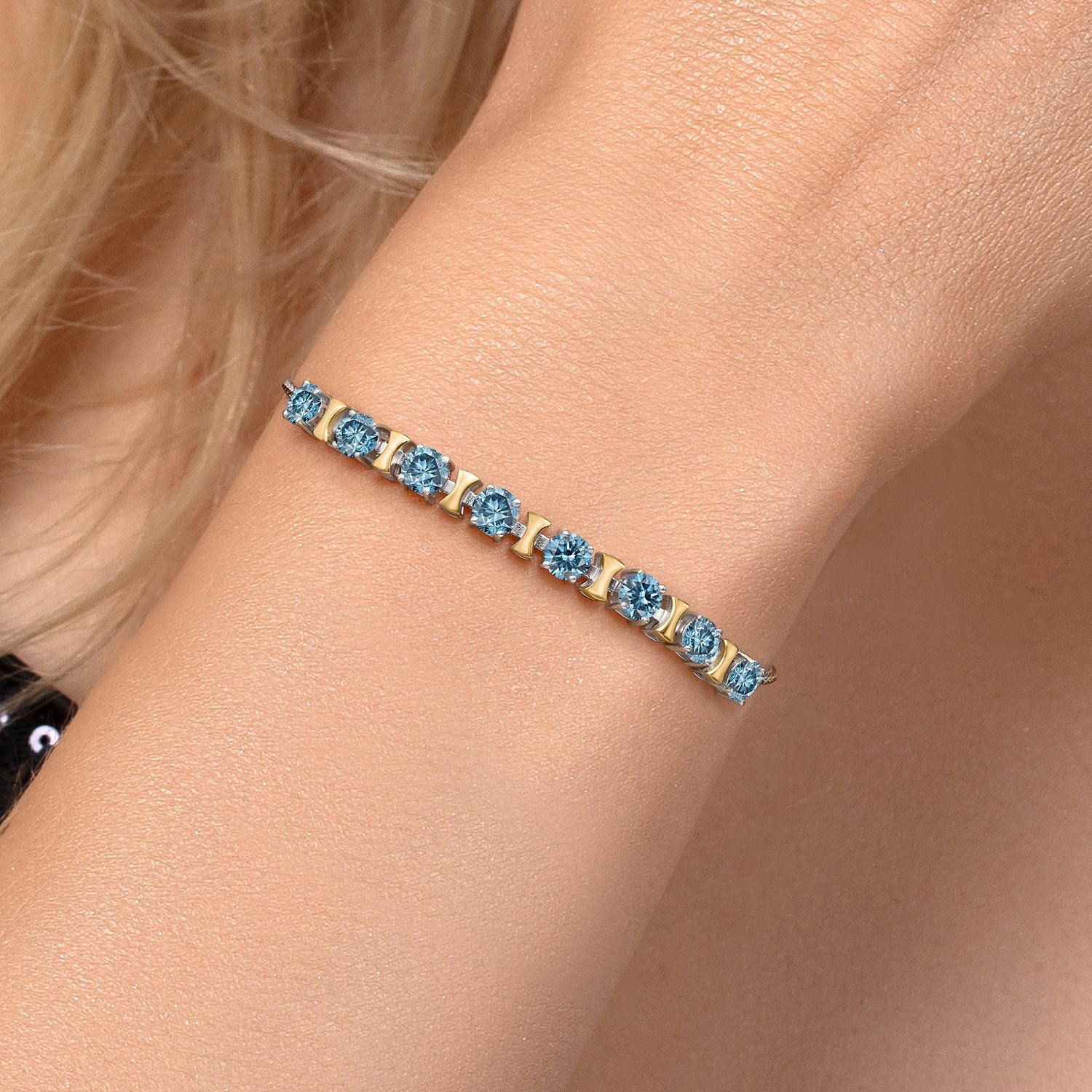 Bracelet in 925 Sterling Silver and 10K Yellow Gold