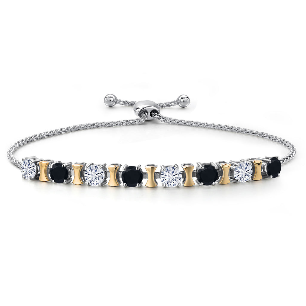 Onyx - December_Bracelet in 925 Sterling Silver and 10K Yellow Gold