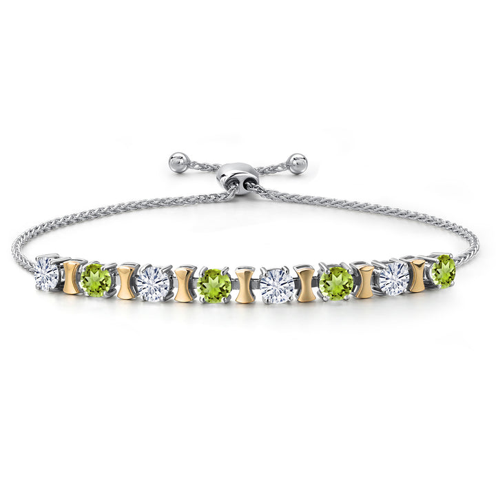 Peridot - August_Bracelet in 925 Sterling Silver and 10K Yellow Gold