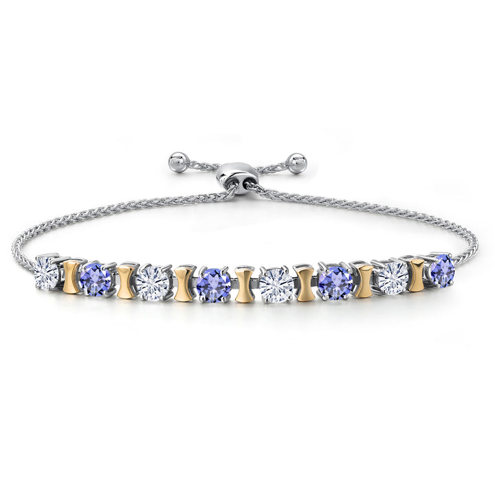 Tanzanite - December_Bracelet in 925 Sterling Silver and 10K Yellow Gold
