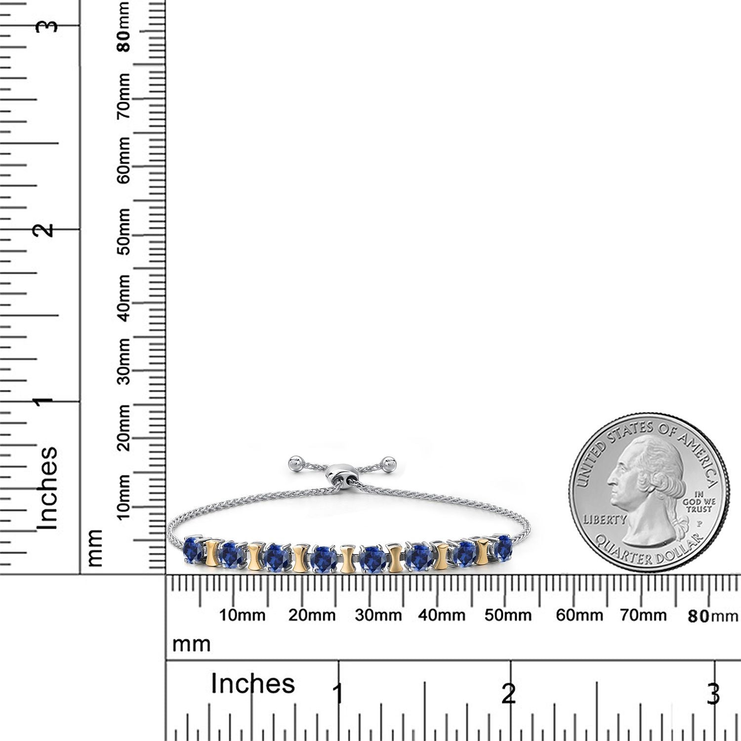 Bracelet in 925 Sterling Silver and 10K Yellow Gold