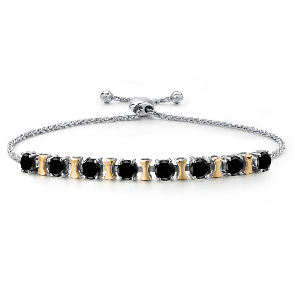 Black Diamond - April_Bracelet in 925 Sterling Silver and 10K Yellow Gold