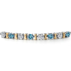 Bracelet in 925 Sterling Silver and 10K Yellow Gold