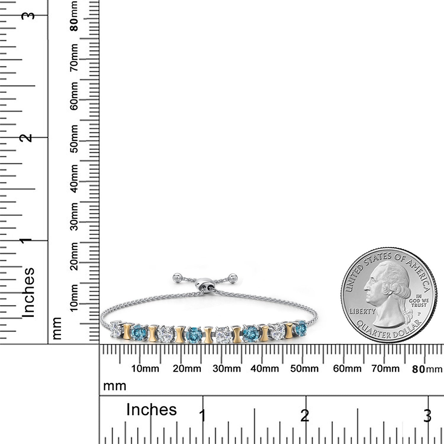 Bracelet in 925 Sterling Silver and 10K Yellow Gold