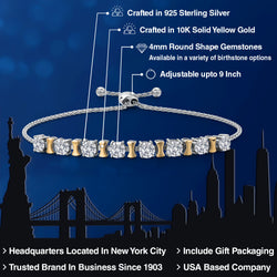 Bracelet in 925 Sterling Silver and 10K Yellow Gold