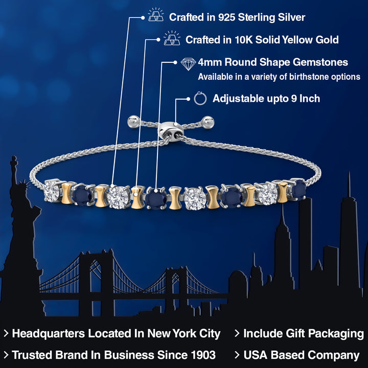 Bracelet in 925 Sterling Silver and 10K Yellow Gold