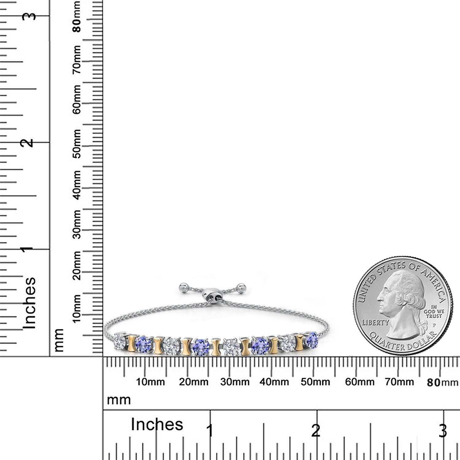 Bracelet in 925 Sterling Silver and 10K Yellow Gold