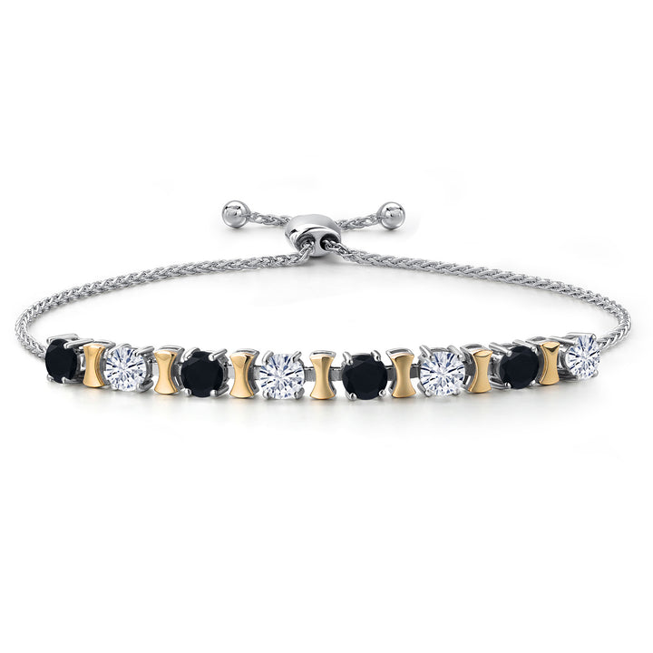 Onyx - December_Bracelet in 925 Sterling Silver and 10K Yellow Gold