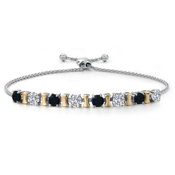 Onyx - December_Bracelet in 925 Sterling Silver and 10K Yellow Gold
