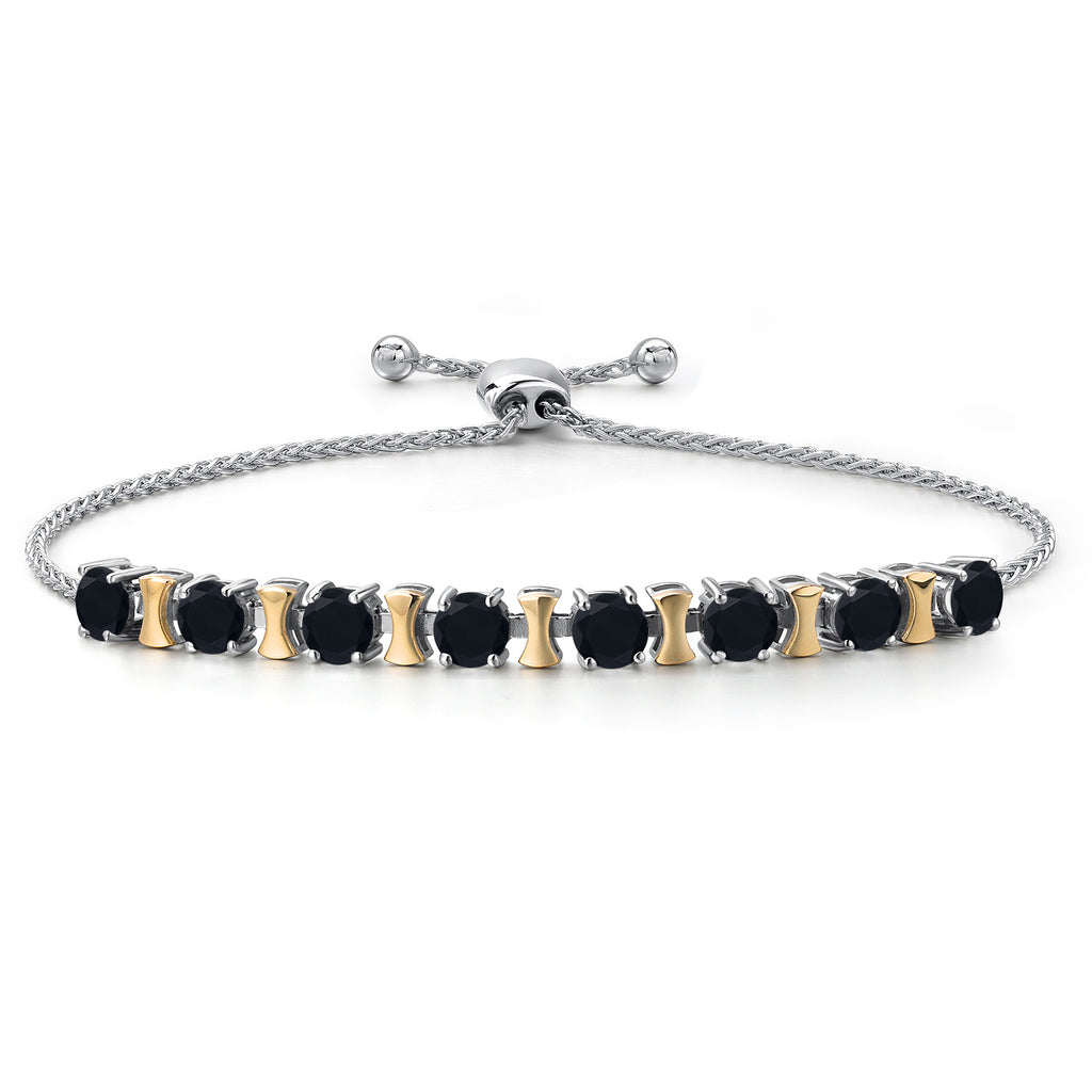 Onyx - December_Bracelet in 925 Sterling Silver and 10K Yellow Gold
