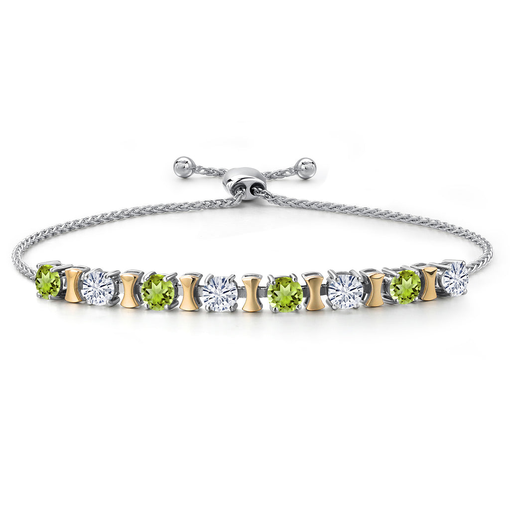 Peridot - August_Bracelet in 925 Sterling Silver and 10K Yellow Gold