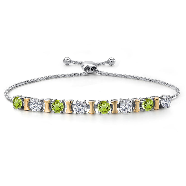 Peridot - August_Bracelet in 925 Sterling Silver and 10K Yellow Gold