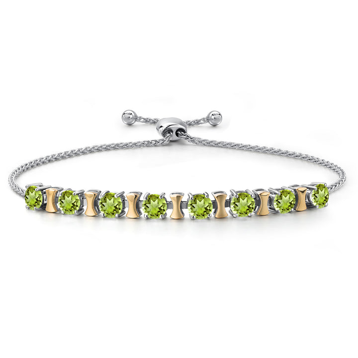 Peridot - August_Bracelet in 925 Sterling Silver and 10K Yellow Gold