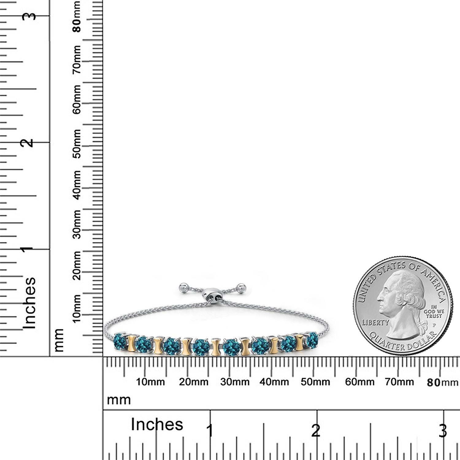 Bracelet in 925 Sterling Silver and 10K Yellow Gold