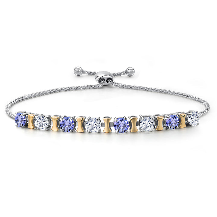 Tanzanite - December_Bracelet in 925 Sterling Silver and 10K Yellow Gold