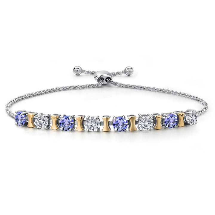 Tanzanite - December_Bracelet in 925 Sterling Silver and 10K Yellow Gold