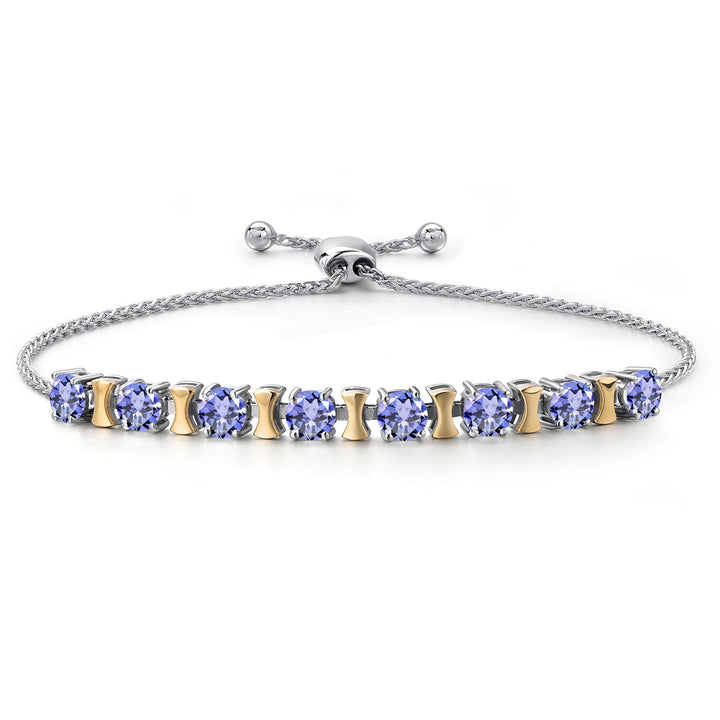 Tanzanite - December_Bracelet in 925 Sterling Silver and 10K Yellow Gold