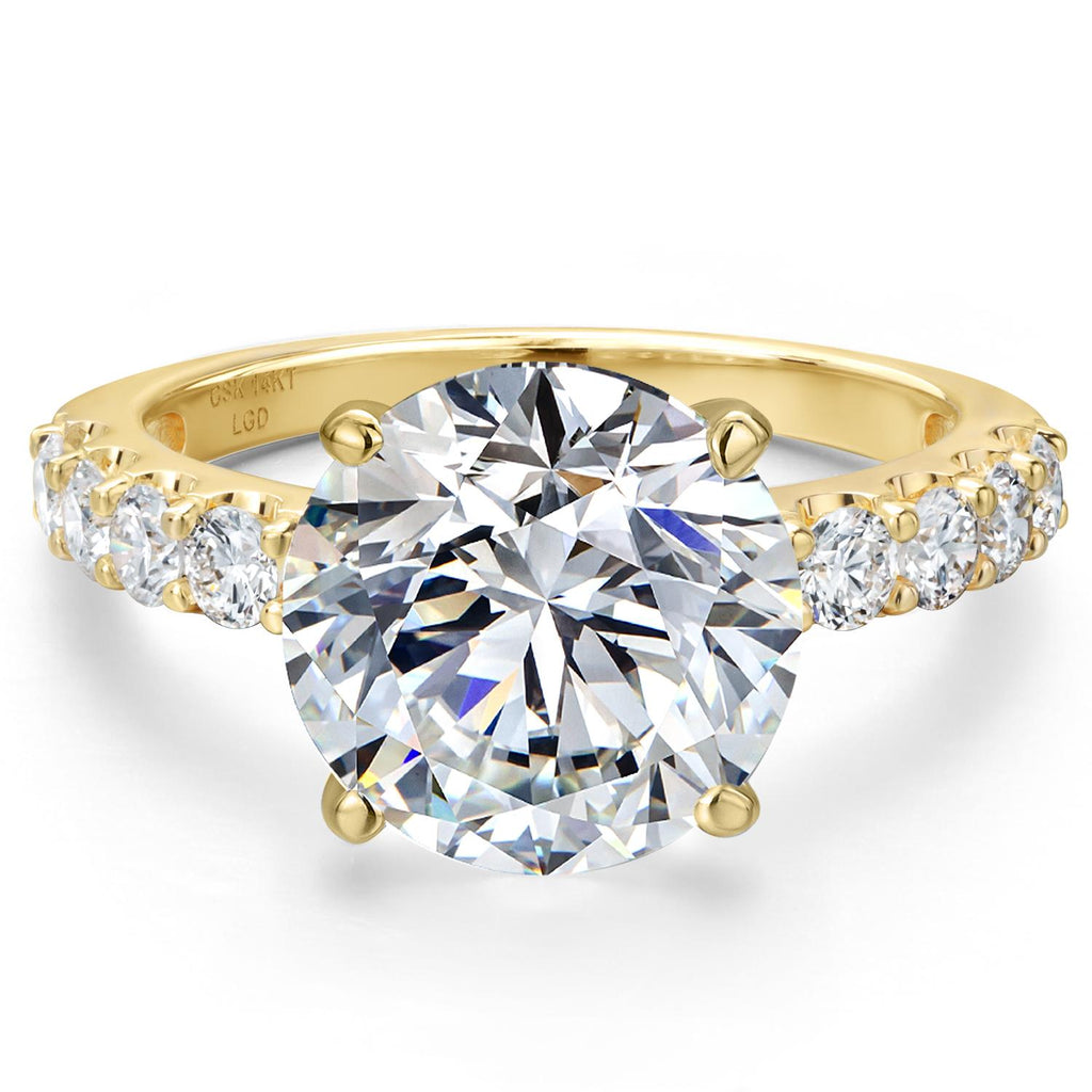 Round Cut_Center 5.00ct_7_Ring in 14K Yellow Gold