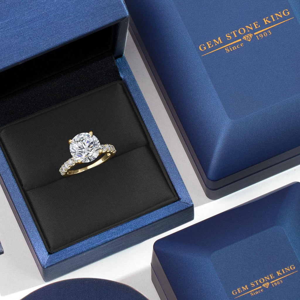 Round Cut_Center 5.00ct_7_Ring in 14K Yellow Gold