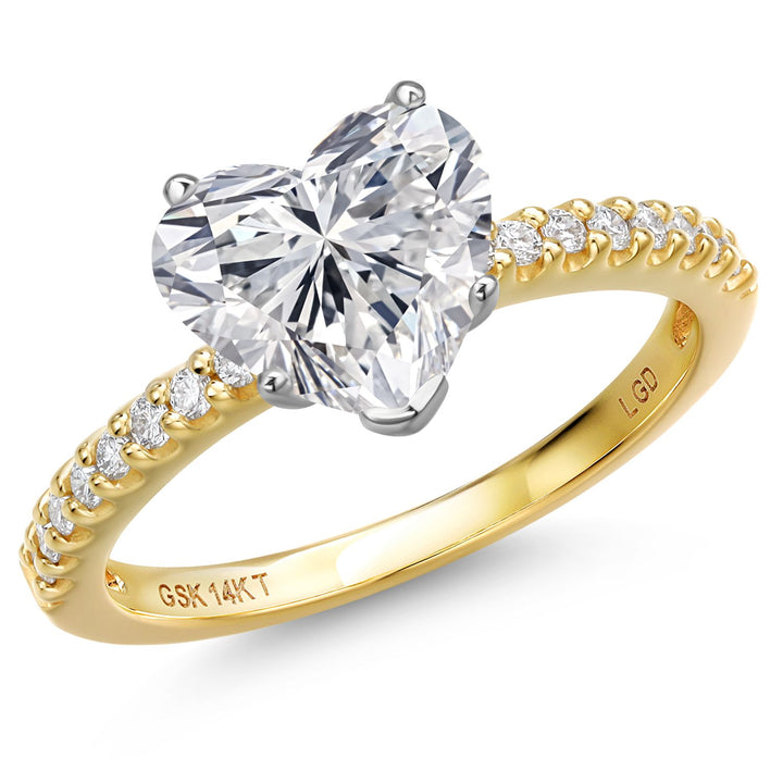 Heart_Center 3ct_5_Ring in 14K Two Tone Gold