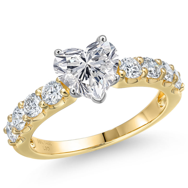 Heart Shape_Center 1ct_5_Ring in 14K Two Tone Gold
