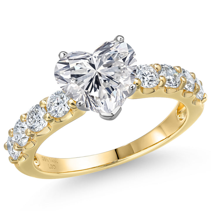 Heart Shape_Center 1.5ct_5_Ring in 14K Two Tone Gold