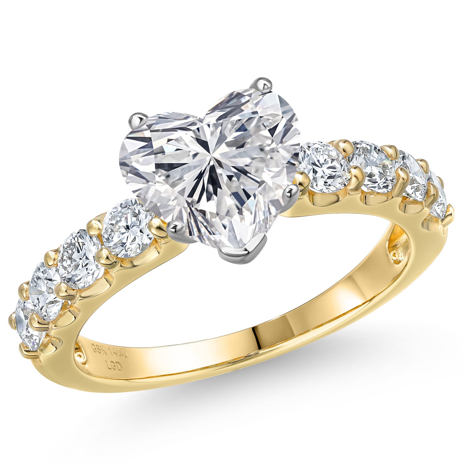 Heart Shape_Center 1.5ct_9_Ring in 14K Two Tone Gold