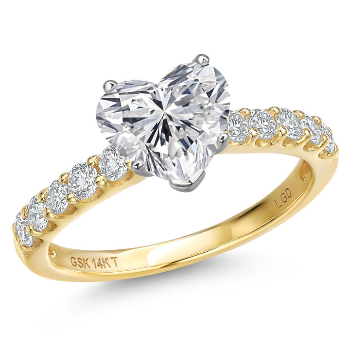 Heart Shape_Center 1.5ct_5_Ring in 14K Two Tone Gold