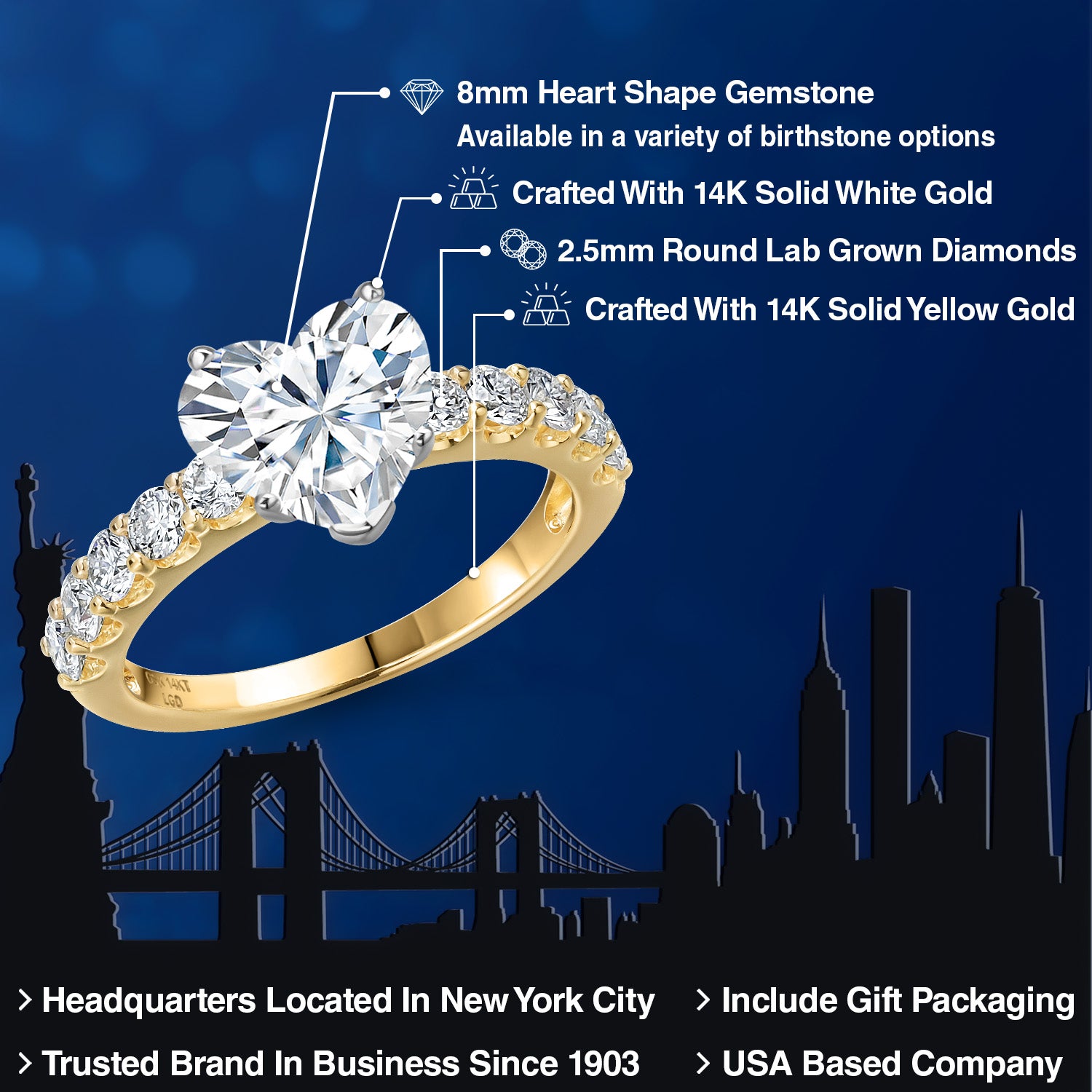 Ring in 14K Two Tone Gold