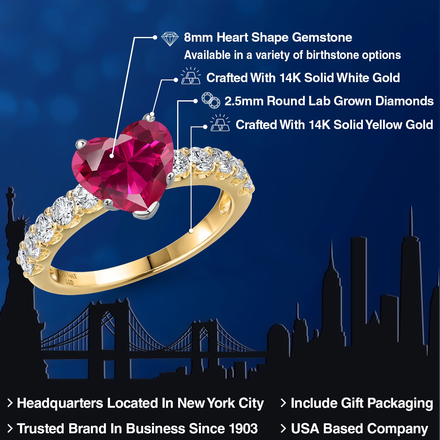 Ring in 14K Two Tone Gold