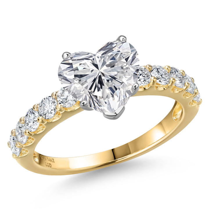 Heart Shape_Center 2.00ct_5_Ring in 14K Two Tone Gold