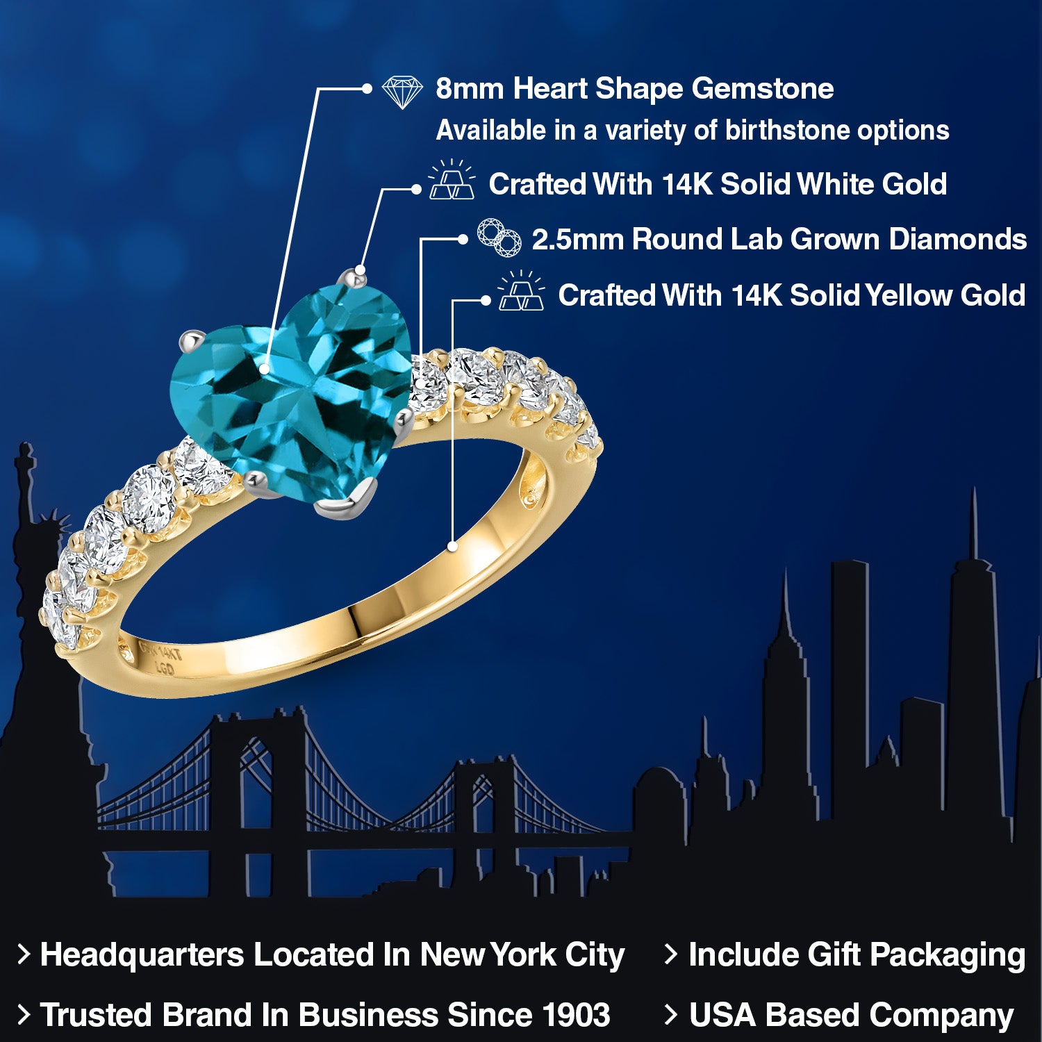 Ring in 14K Two Tone Gold