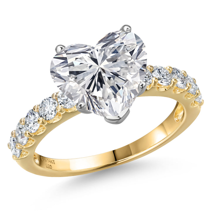 Heart Shape_Center 3.00ct_5_Ring in 14K Two Tone Gold