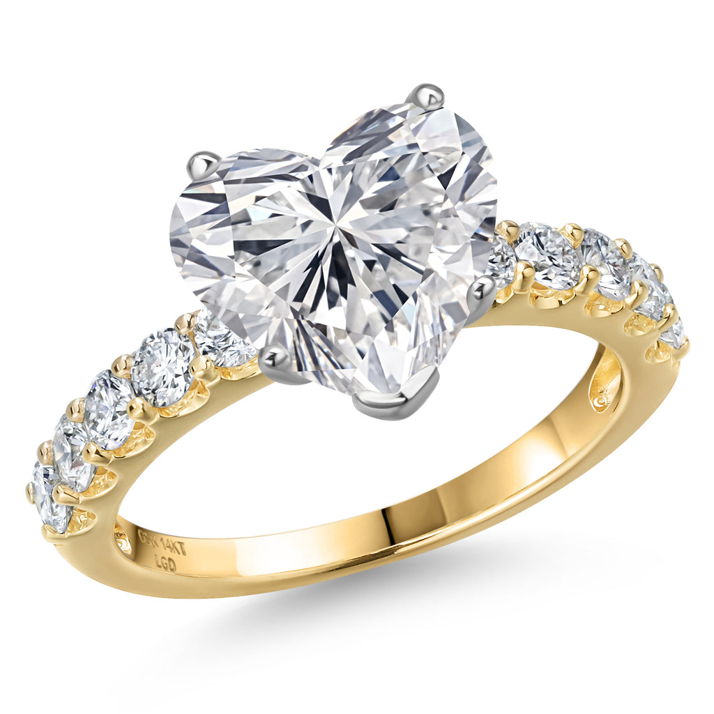 Heart Shape_Center 3.00ct_6_Ring in 14K Two Tone Gold