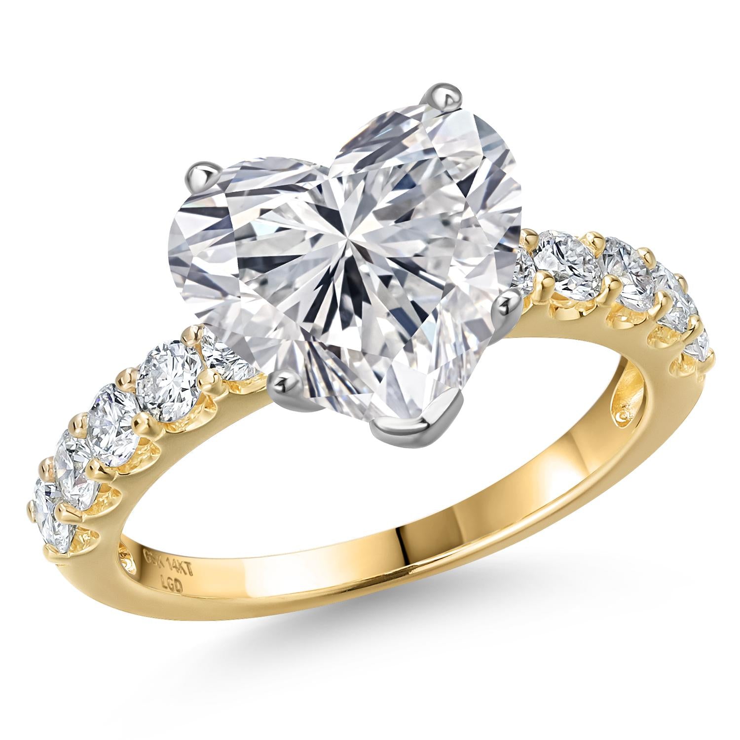 Heart Shape_Center 4.00ct_7_Ring in 14K Two Tone Gold