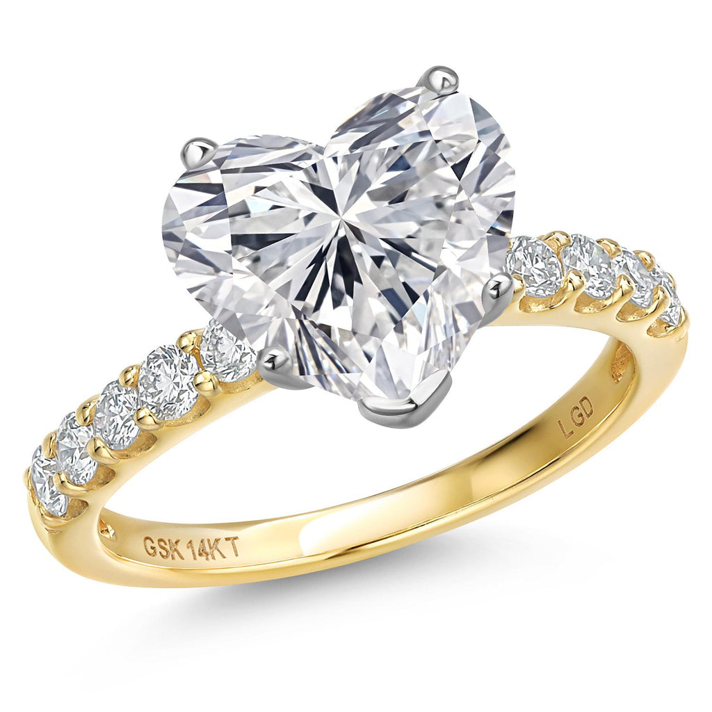 Heart Shape_Center 4ct_9_Ring in 14K Two Tone Gold