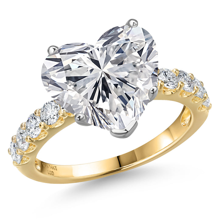 Heart Shape_Center 5.00ct_5_Ring in 14K Two Tone Gold