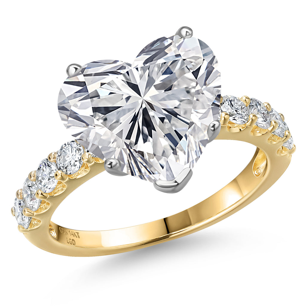 Heart Shape_Center 5.00ct_8_Ring in 14K Two Tone Gold
