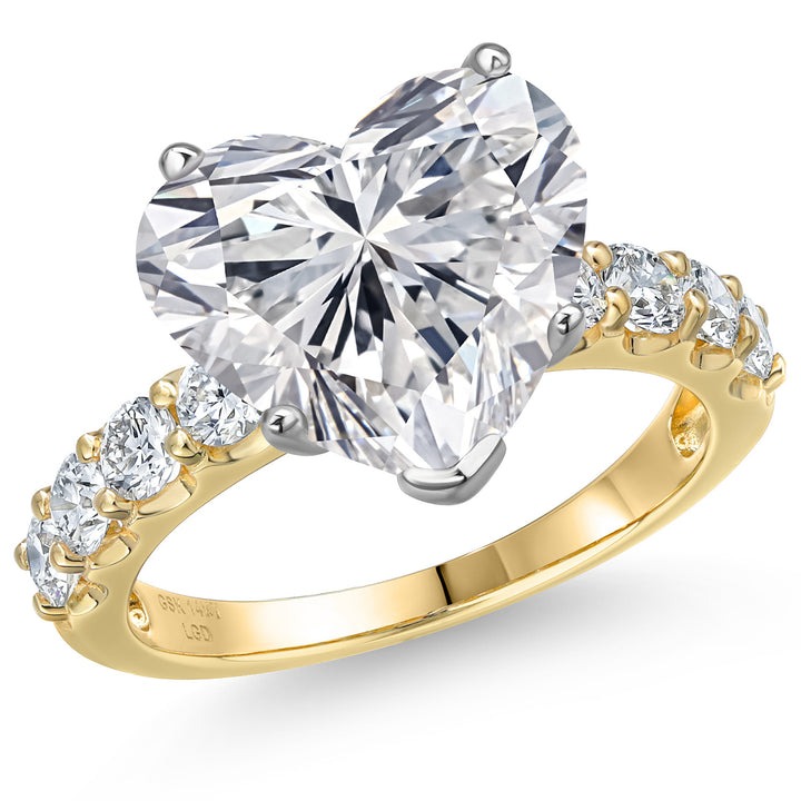 Heart Shape_Center 5ct_5_Ring in 14K Two Tone Gold