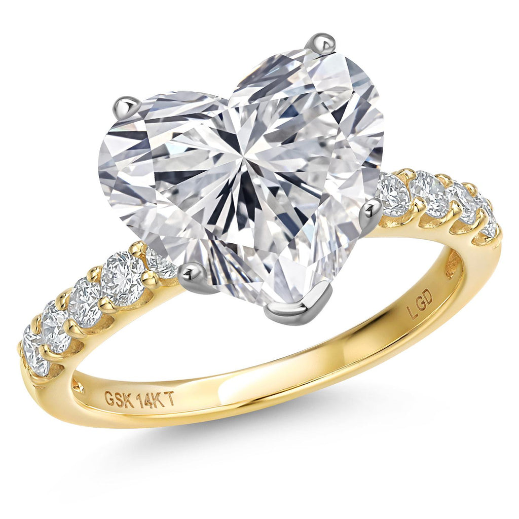 Heart Shape_Center 5ct_7_Ring in 14K Two Tone Gold