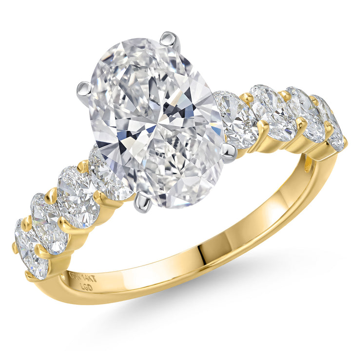 Oval Cut_Center 3.00ct_5_Ring in 14K Two Tone Gold