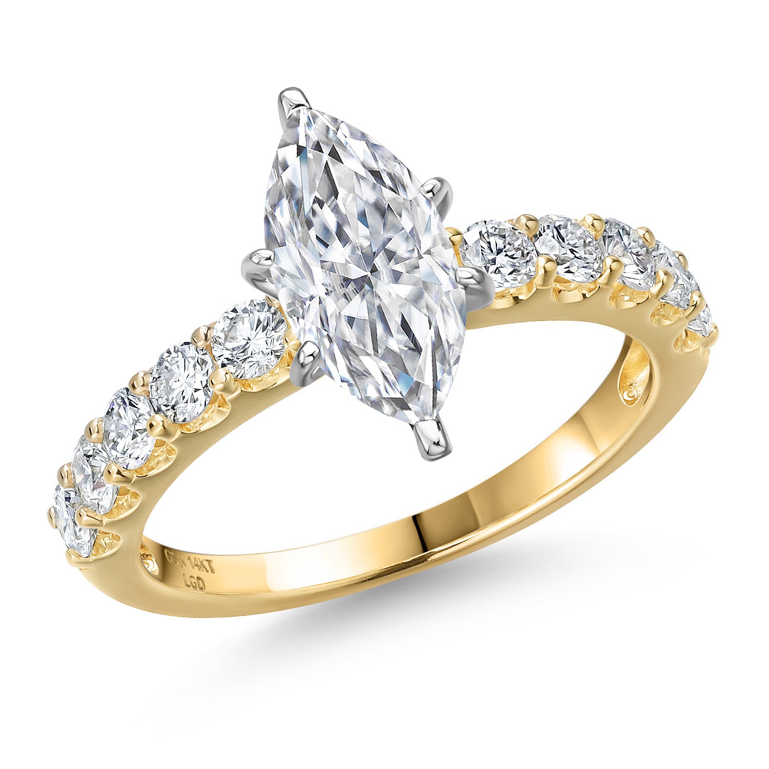 Marquise Cut_Center 1.50ct_9_Ring in 14K Two Tone Gold