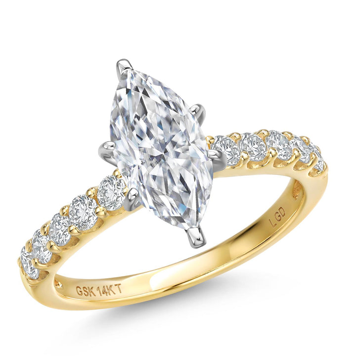 Marquise Cut_Center 1.5ct_5_Ring in 14K Two Tone Gold