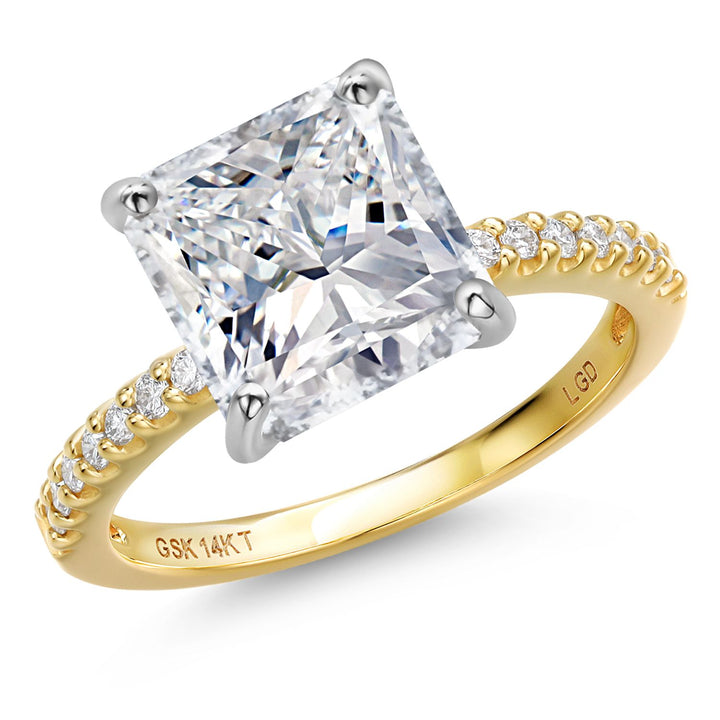 Princess_Center 5ct_5_Ring in 14K Two Tone Gold