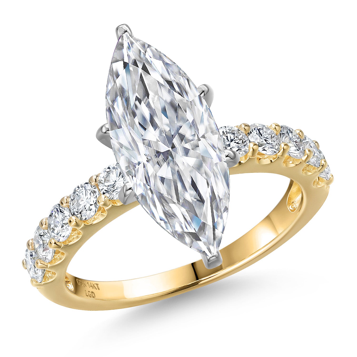Marquise Cut_Center 4.00ct_8_Ring in 14K Two Tone Gold